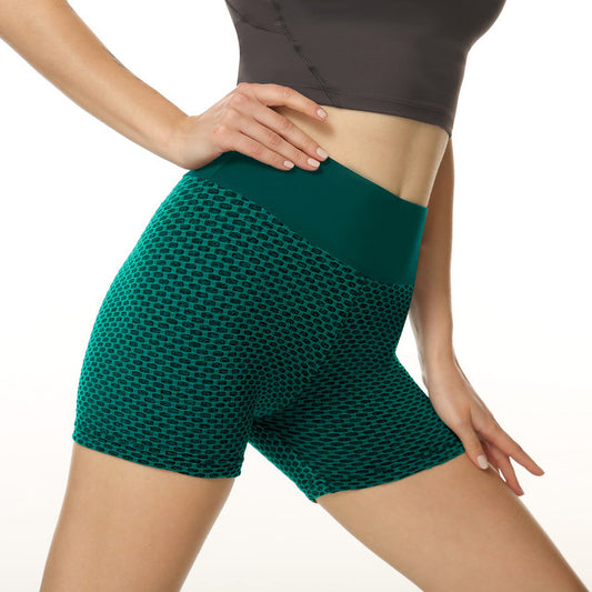 Solid Color Honeycomb Yoga Shorts for Women
