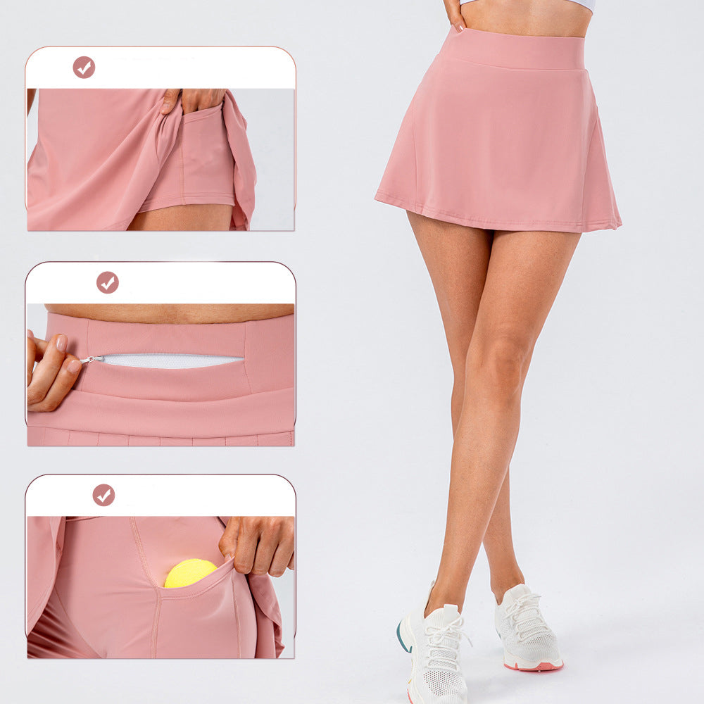 Zip Pocket Tennis Skirt for Women
